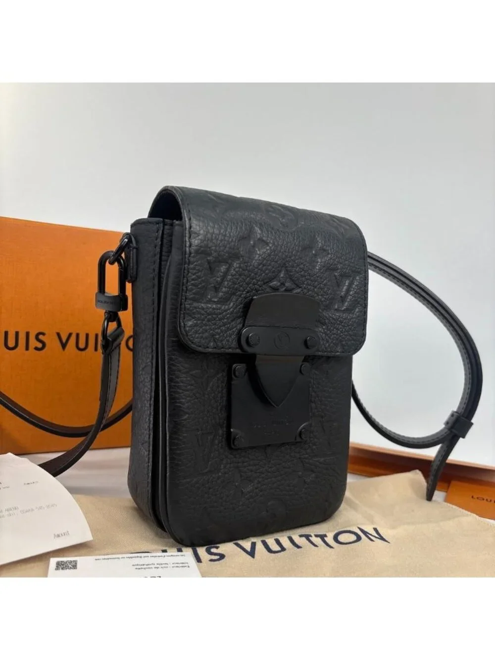 Louis Vuitton Super Monogram Taurillon S Rock Shoulder Bag Black